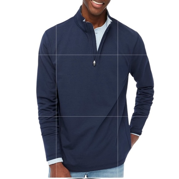 J. CREW Factory Men's Performance Half-zip Pullover in Navy Blue Size Small - Picture 1 of 8